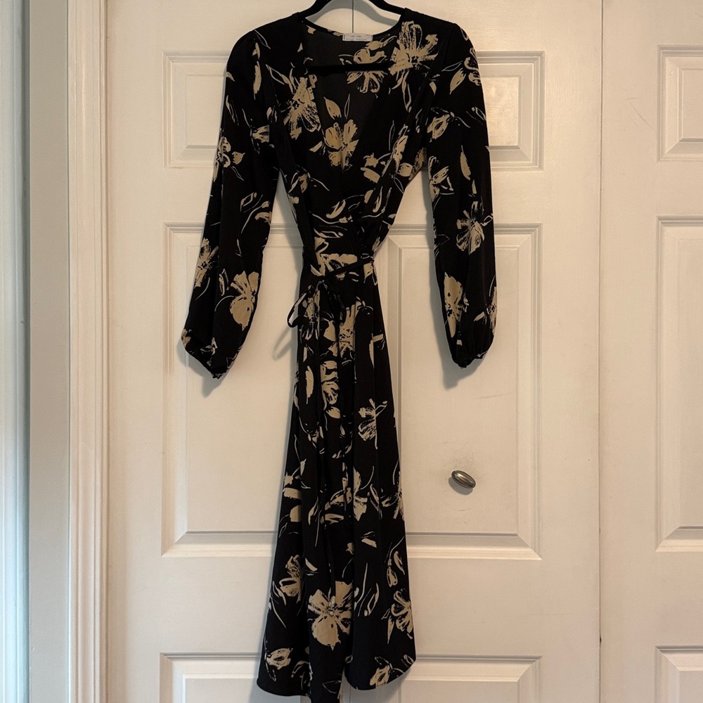 Oak and Fort Wrap floral dress Maxi